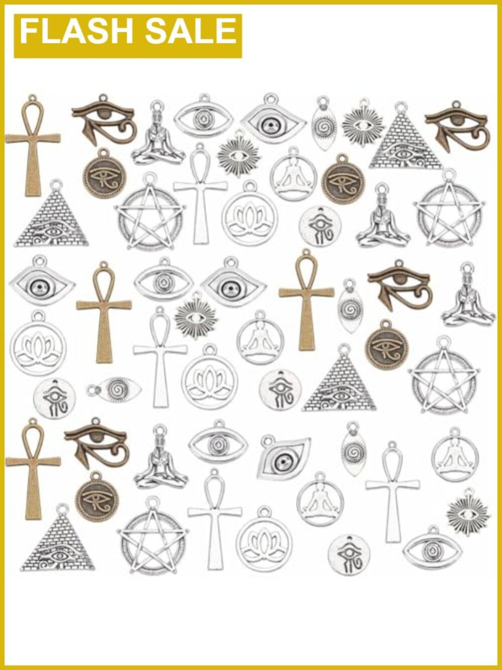 56pcs Vintage Symbol Charms Set - Metal Dangle Charms for DIY Jewelry Making